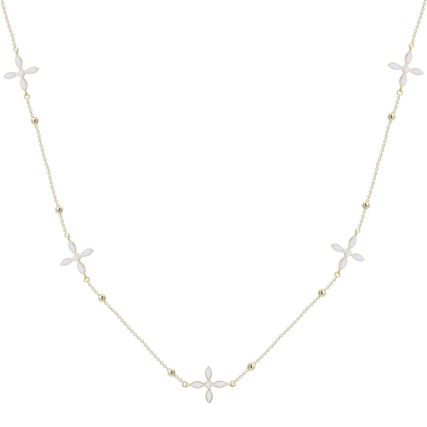Enamel Cross Station Necklace