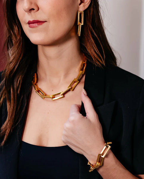 Chunky Rectangle Link Necklace