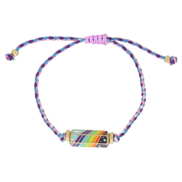 6-sided Enamel Cylinder Bar Bracelet