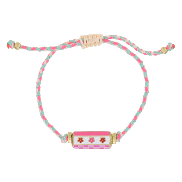 6-sided Enamel Cylinder Bar Bracelet