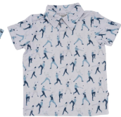 Baseball, Short Sleeve Collared Shirt