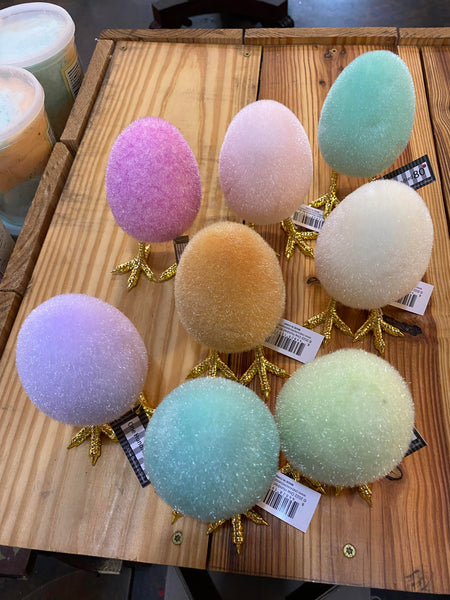 Flocked Egg with Feet