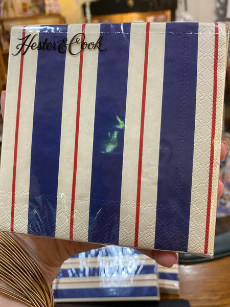 Navy & Red Awning Stripe Napkins