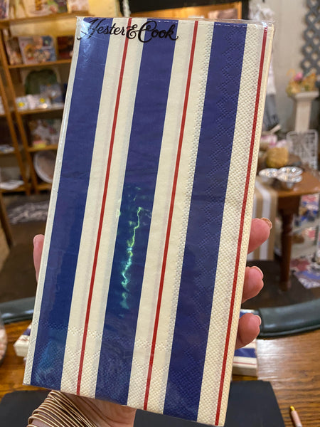 Navy & Red Awning Stripe Napkins