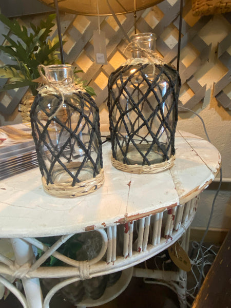 Black Wrapped Glass Vase