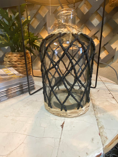 Black Wrapped Glass Vase