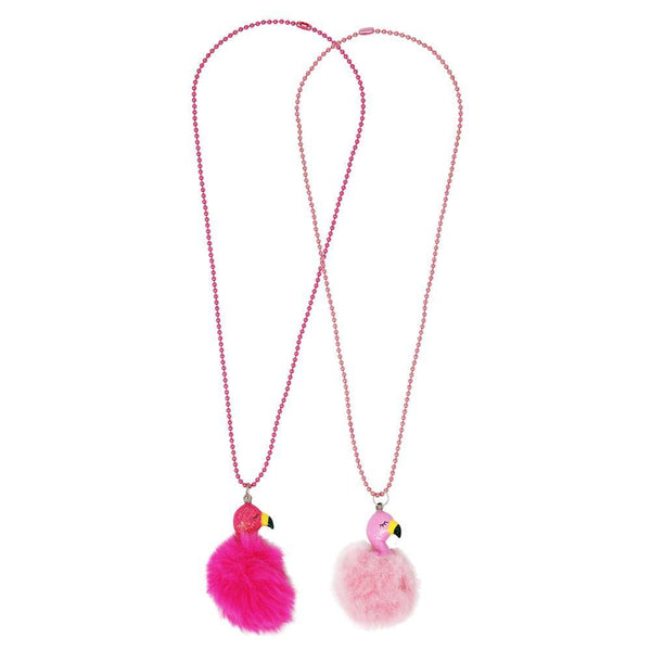 Fluffy Flamingo Ball Chain Necklace