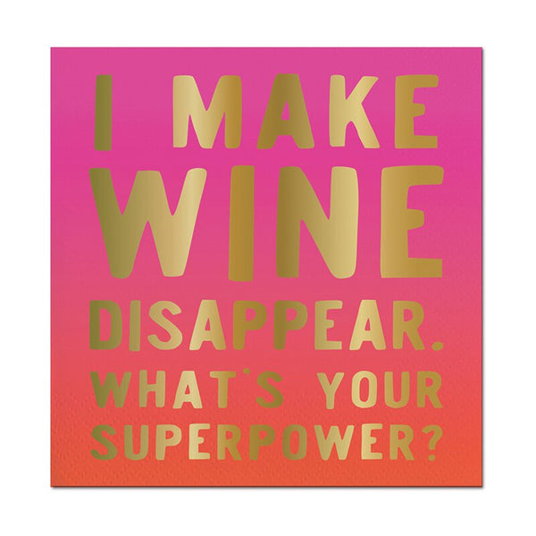 Cocktail Napkins- Wine Disappears