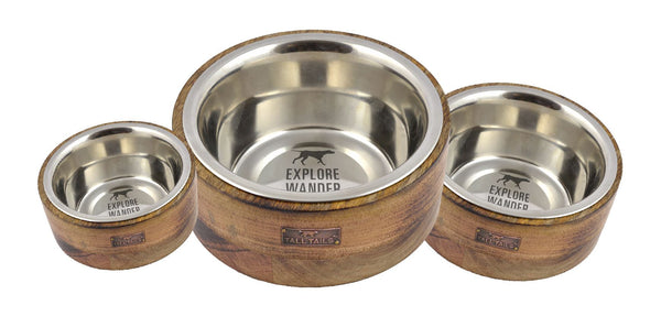 Wood Dog Bowl