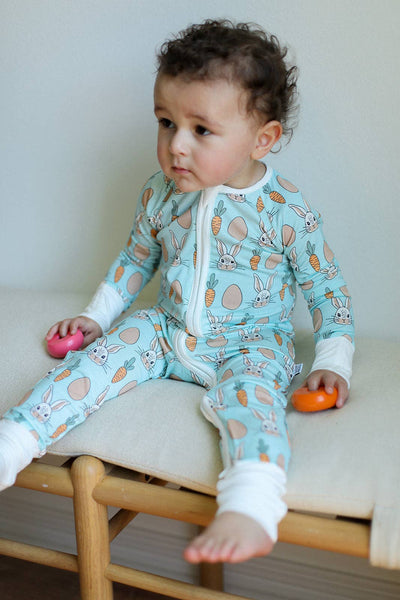 Blue Bunny Double Zipper Bamboo Sleeper: 3-6 Months up to 9-12 months