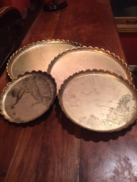Antique Brass Round Trays Asst.